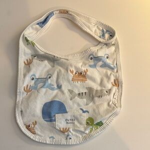 Earth Sea Life Bib - White and Blue